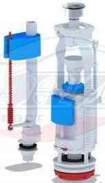 АНИ WC3550C Арматура комплект, с двойной хром кн., впуск ниж. 1/2" пласт. резьба, ЭКОНОМ