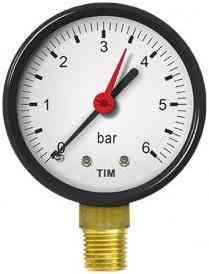 МАНОМЕТР радиальный 16 bar, TIM (Диаметр корпуса 50 мм, ПОДКЛЮЧЕНИЕ  G1/4)