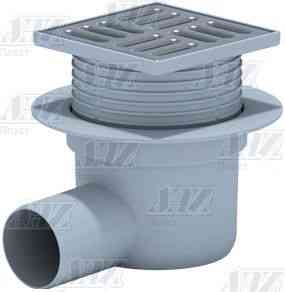 АНИ TQ5602 Трап гориз-ый регул. с выпуском 50мм, с мет. реш. 100х100 сухой