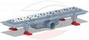 АНИ TL1345G Трап "Бриз" пласт. линейный 450х62, выпуска 40мм, реш. нерж. сталь, глянец