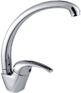 КУХНЯ  POTATO   P4104  ø40 шпилька  БОК ручка, высокий литой излив, хром