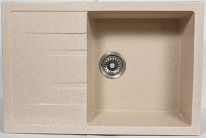 Мойка  керамогранит S19  прямоуг   750 *505    (чаша 440* 395 мм,  h 18,5 мм ) (перелив, б/отв., унив-я, БЕЗ СИФОНА.) матовый    САФАРИ   