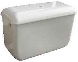 БАЧОК  для унитаза верхний пласт  КИРОВ (Боковой клапан впускной, гофра верхнего бочка под леску)