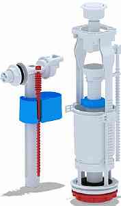 АНИ WC6050 Арматура комплект, белая кнопка, впуск бок. 1/2" пласт. резьба, ЭКОНОМ