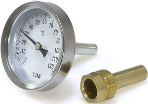 Термометр с погружной   гильзой   1/2"   (0℃ - 120℃) TIM