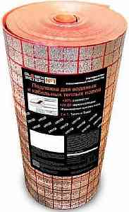 Подложка для тепл пола  водян/кабельн с разметкой  ППИ- ПЛ  3 мм* 1000мм (ширина ) *   15 м   Globex