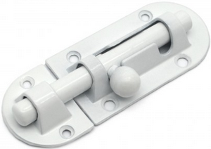 Шпингалет SOLLER 2,5" белый (6 шурупов 2,7*15) (в коробочке) (30/600)