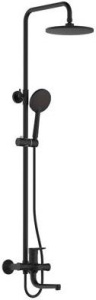 ДУШ СИСТЕМА  PОТАТО  P35270-6 картридж D35, излив 20см, лейка 3 реж., шланг 150 см PVC, цвет черный, нерж. сталь