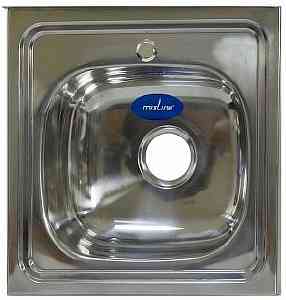 МОЙКА накладная 50х50 (0,6) (вып. 3 1/2", глубина чаши 16см, сифон) MIXLINE 