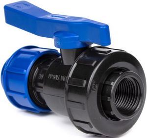 ПЭ  Кран шаровой компрессионный ВР разъемный d 20 х 1/2" (Lammin) 200/10