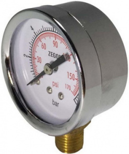 МАНОМЕТР радиальный 6 bar, YB-V6  (диаметр корпуса 40 мм) ПОДКЛЮЧЕНИЕ  G1/4  ZEGOR