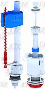 АНИ WC4550 Арматура комплект, пласт шток, белая ручка, впуск ниж. 1/2" пласт. резьба, ЭКОНОМ