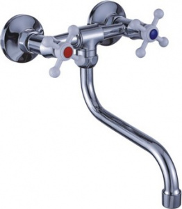 КУХНЯ  ЭВЕРЕСТ  B46-352  1/2" к КРЕСТ  Пристенный (белые маховики)