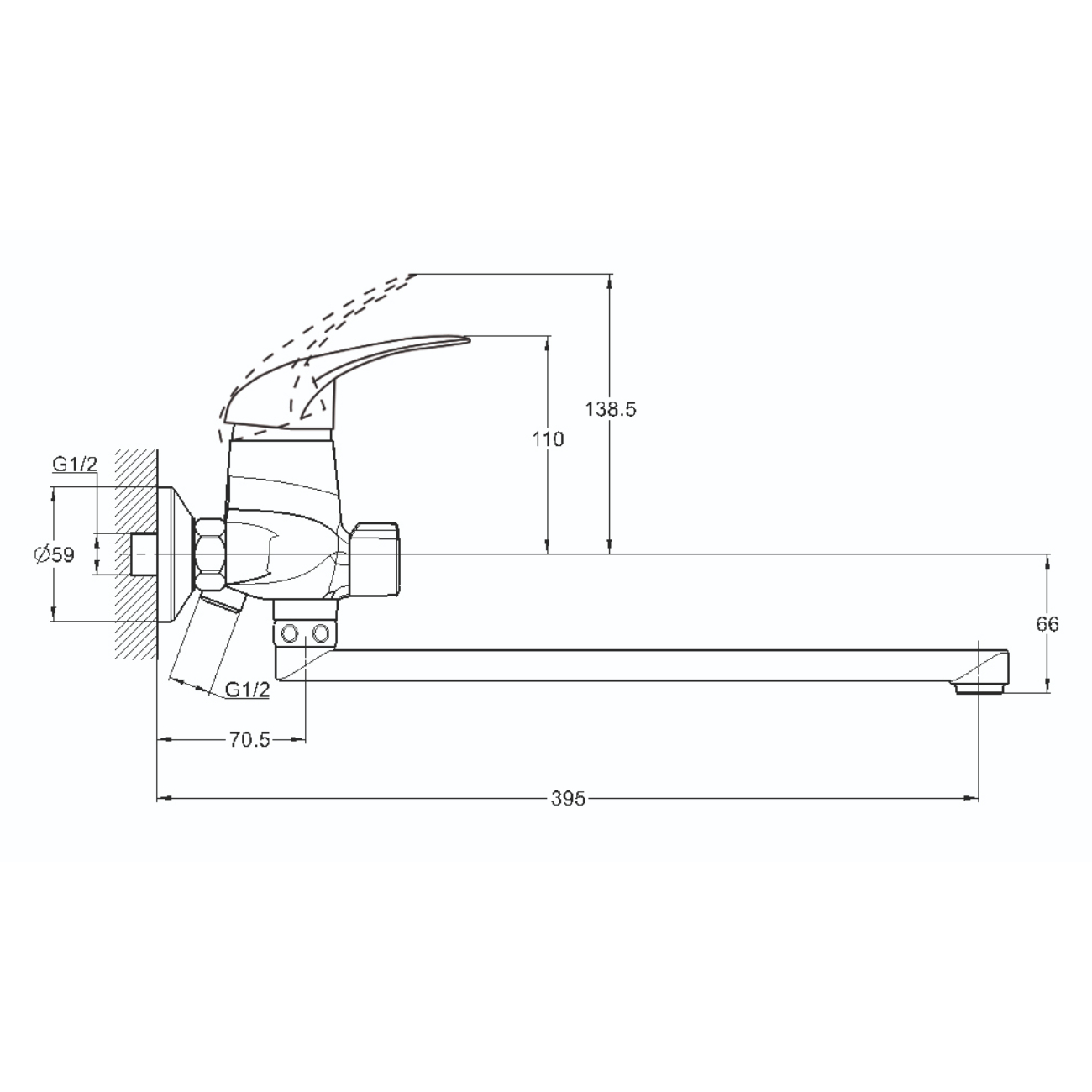 Смеситель для ванны G-Lauf KLO7-A048