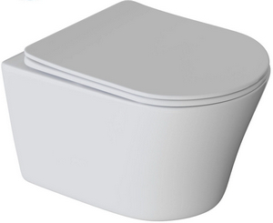 Унитаз подвесной безободковый WAVE TREND   сиденье дюропласт, микролифт БЕЛЫЙ глянец  