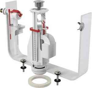 Арматура комплект SA08AK 1/2" CHRO с двойной кнопкой, впуск боковой А16-1/2" МЕТ. РЕЗЬБА "ALCAPLAST"